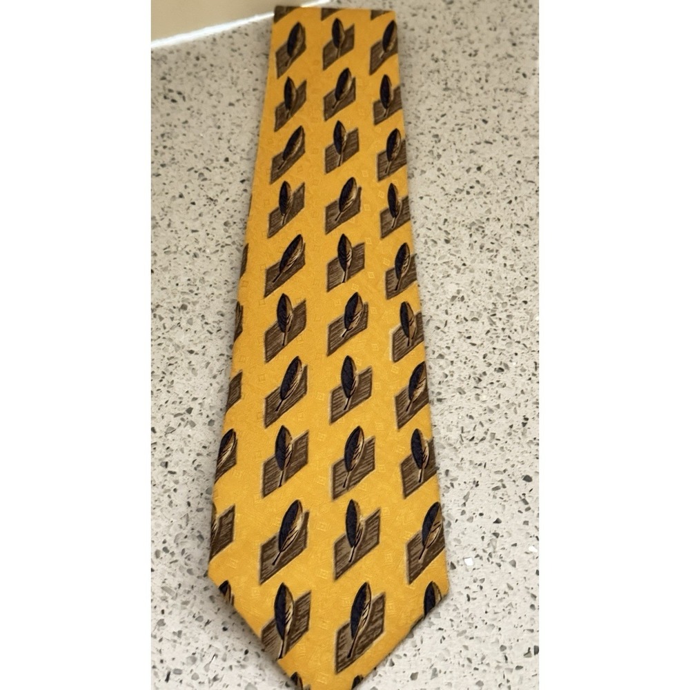 Robert Talbott For Culwell & Son Neck Tie Yellow Blue 100% Italian Silk